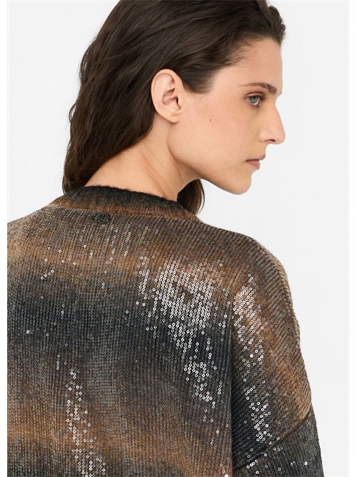 Cardigan lungo con paillettes LIU JO | MF5248MA14R/S9472